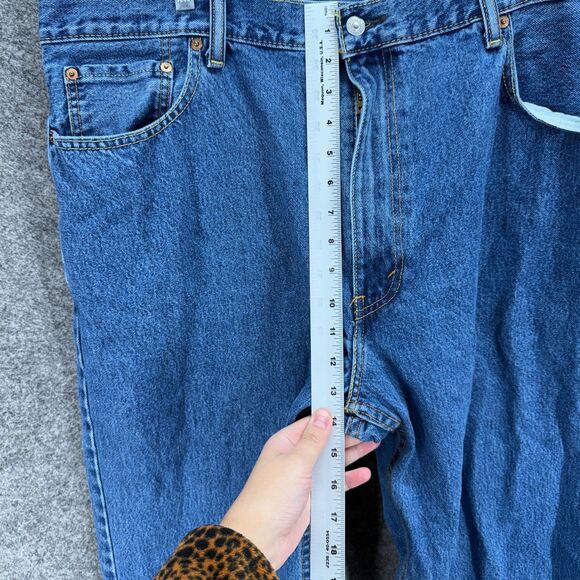 Levi's Jeans Men 46*32 Blue Denim Medium Wash High Rise 550 Straight Pockets - Picture 4 of 8